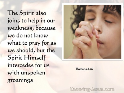 Romans 8:26 The Spirit Himself Makes Intercession For Us With Groanings (pink)